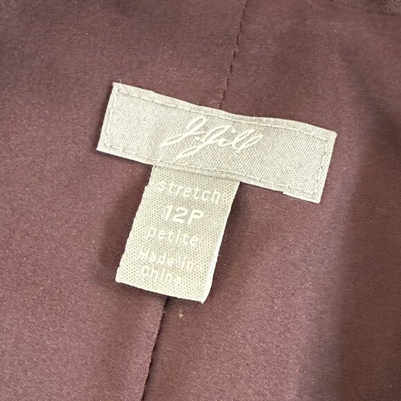 - J. Jill Brown Peplum Back Soft Fabric Blazer Jacket Spring Summer Office 12P - Picture 4 of 6
